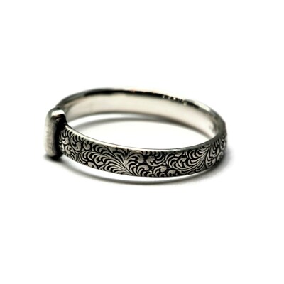 Outlander Celtic Style Fern Pattern 925 Sterling Silver Band by Salish Sea Inspirations - image3